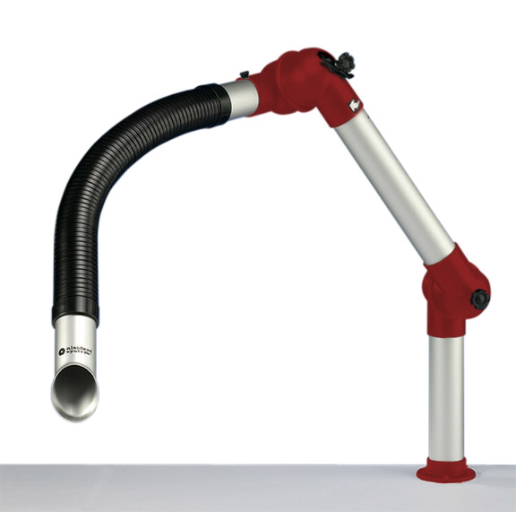 ALSIDENT Suction arm, 50 mm, flexible | table mounting, red | 900, 2 ...